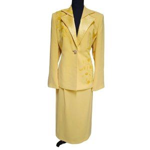 ML Studio. Sunshine Yellow Full Length Skirt Set for Special Occasion.  Size 10